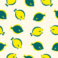 Fish seamless pattern. Vector cplor image background.