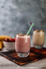 Fresh strawberry and banana smoothie
