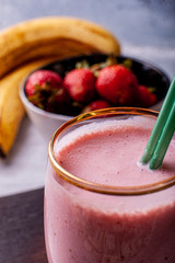 Fresh strawberry and banana smoothie
