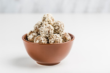 Energy balls of nuts oats and dates