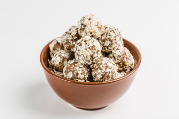 Energy balls of nuts oats and dates