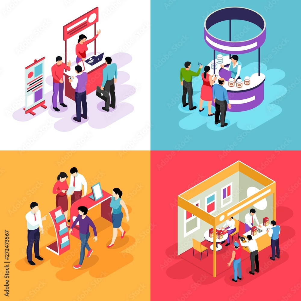 Poster Isometric Exhibition Design Concept