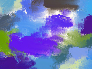 Colorful art lilac blurred background. Drawing paints on canvas.