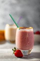 Fresh strawberry and banana smoothie