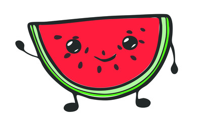 Happy cute cartoon watermelon