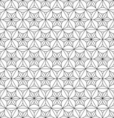 Seamless traditional Japanese geometric ornament .Black and white.