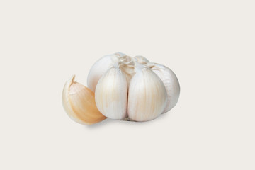 Garlic Isolated on white background with clipping path