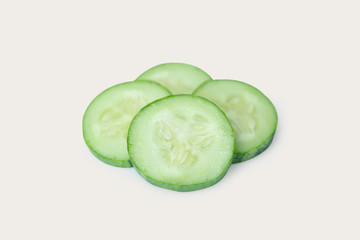 cucumber slice isolated on white background with clipping path