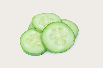 cucumber slice isolated on white background with clipping path