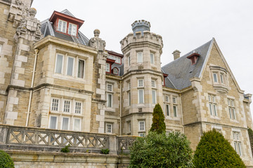 Palacio de la Magdalena in the city of Santander, north of Spain. Building of eclectic architecture and English influence next to the Cantabrian Sea