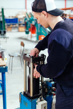 Man reparing a industrial pump