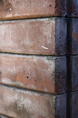 Brick stacked together in the garden