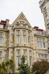 Fototapeta na wymiar Palacio de la Magdalena in the city of Santander, north of Spain. Building of eclectic architecture and English influence next to the Cantabrian Sea