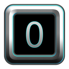 Obraz premium number button, metallic button 0