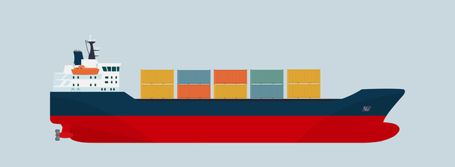 Cargo ship container isolated. Vector flat style illustration. © lyudinka