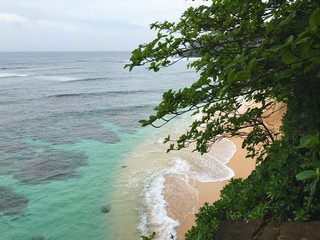 View of Hideaway Beach, hear Princeville, Kauai