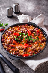 Traditional Mexican dish chili con carne