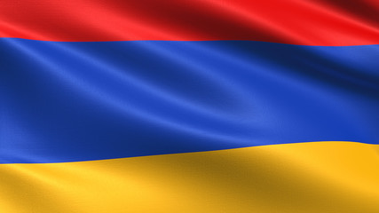 Armenia flag, with waving fabric texture