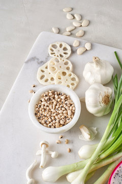 Healthy Organic White Fruits and Vegetables