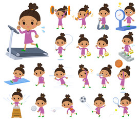 perm hair girl_exercise