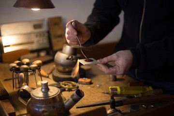 Close up of handcraft rubber stamp