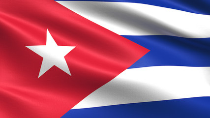 Cuba flag, with waving fabric texture