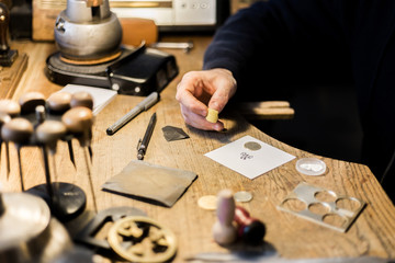 Close up of handcraft rubber stamp