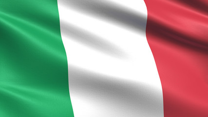 Obraz premium Italy flag, with waving fabric texture