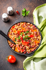 Traditional Mexican dish chili con carne