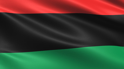 Pan African flag, with waving fabric texture