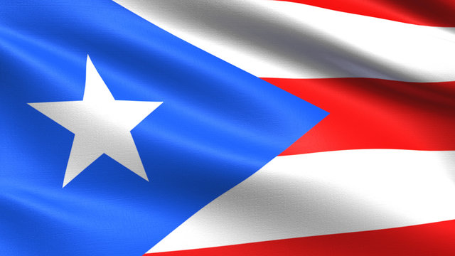 Puerto Rico flag, with waving fabric texture