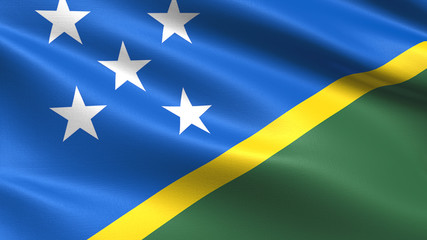 Solomon Islands flag, with waving fabric texture