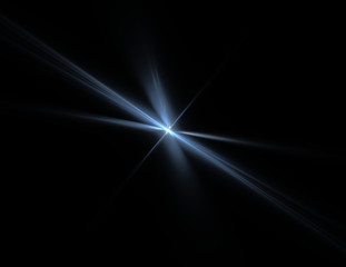 Fractal Illustration of Blue Object on Black