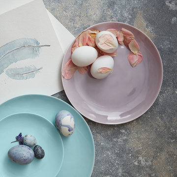 homemade easter eggs on a plate