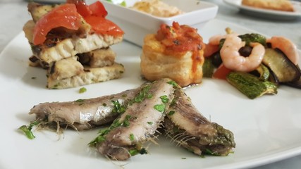 Appetizer by mix of fish