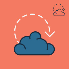 Data room icon and server farm symbol in linear style. Cloud hosting icon with trendy line illustration for app screen, website button, banner design. Editable stroke, pixel perfect Database sign.