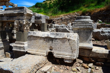 the ruins of the ancient town Ephesus in Turkey