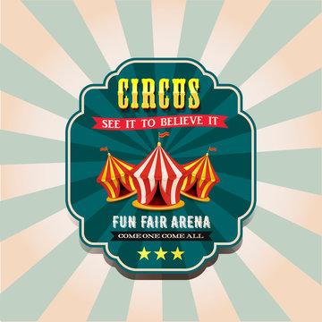  Vintage circus banner. Carnival tent