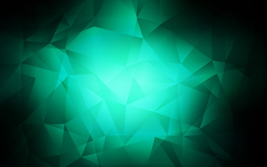 Fototapeta premium Dark Green vector triangle mosaic template.