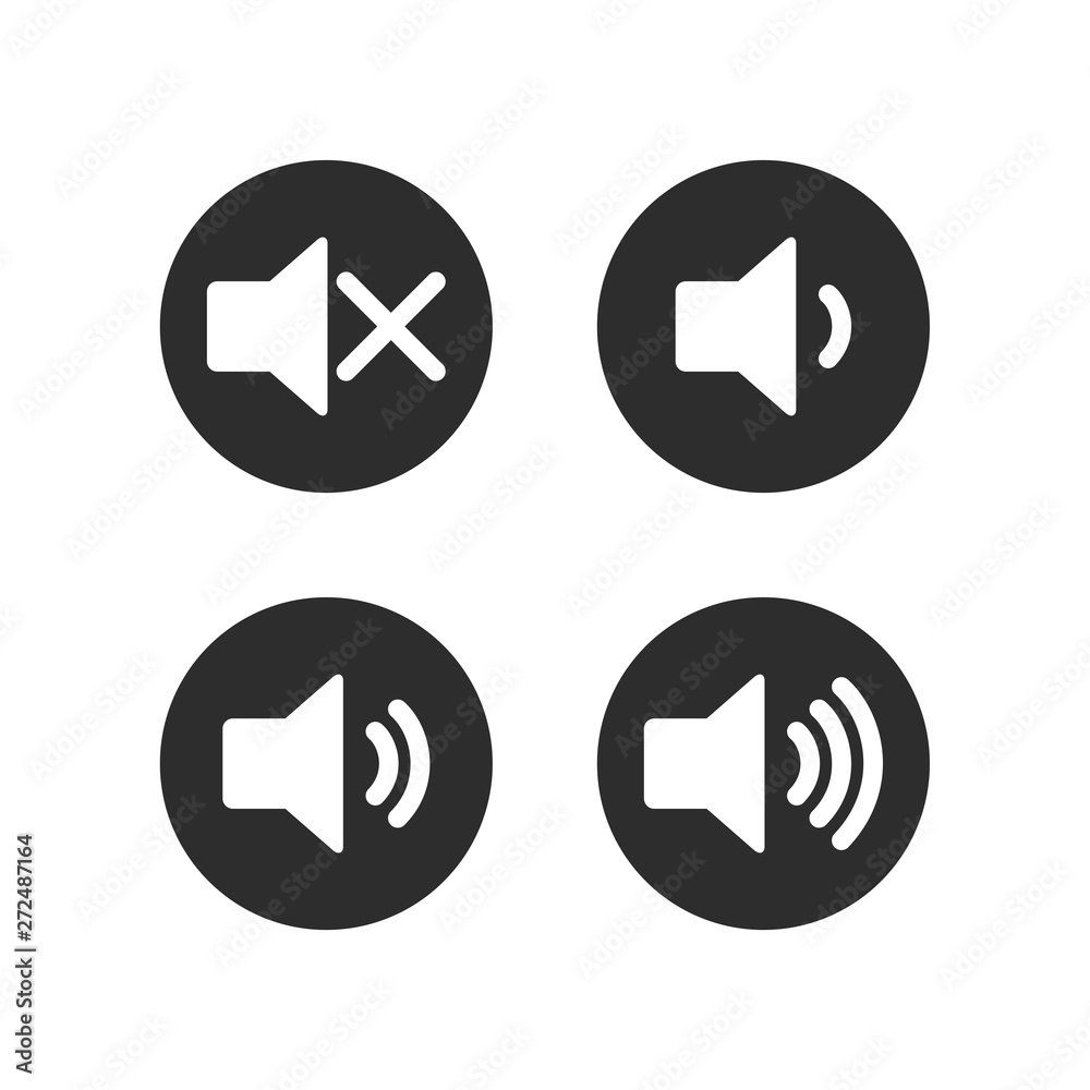 Poster Speaker vector set icon isolated on white background. Speaker pack symbol for web site Computer and mobile vector