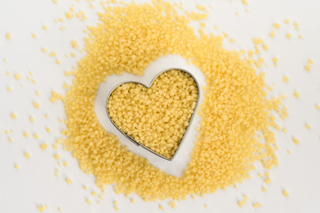 French Couscous In a Heart Shape