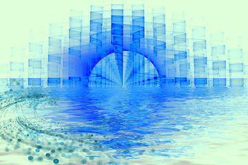 Energy flow. Portal. Scientific 3d illustration.