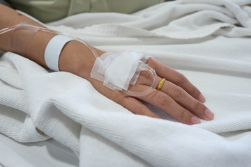 Hand of Girl, Sodium Chloride Solution for Intravenous, The brine, Medical treatment, saline intravenous, Hospitals use a saline