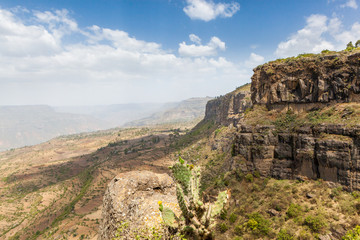Entoto chain mountains and Jemma Valley in Oromo Region of Ethiopia