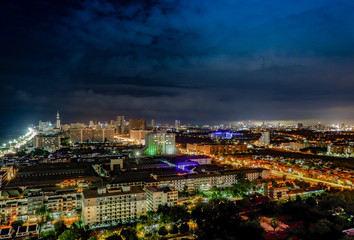 At night View of pattaya city beach Pattaya,Thailand.