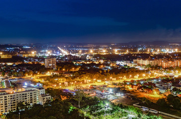Naklejka premium At night View of pattaya city beach Pattaya,Thailand.