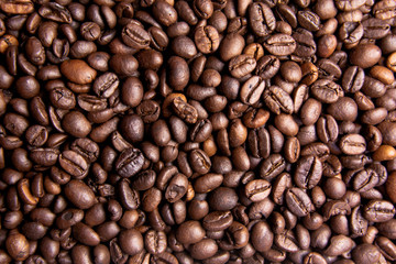 Roasted Coffee Beans background, Brown coffee beans for can be used as a background