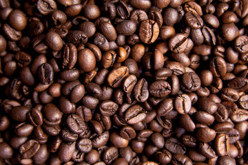Roasted Coffee Beans background, Brown coffee beans for can be used as a background