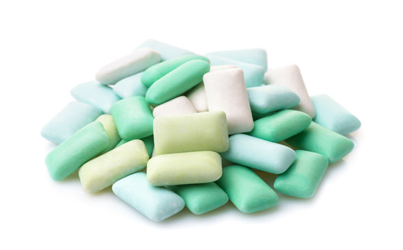 Various Mint Chewing Gum Pieces