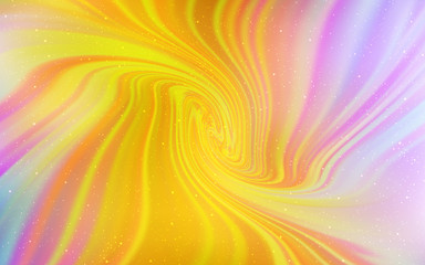 Light Pink, Yellow vector background with galaxy stars.